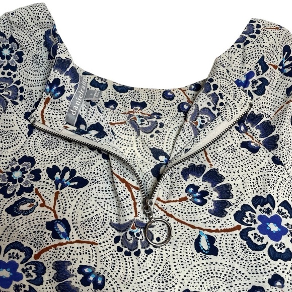 Daniel Rainn Round Neck Zipper Back Floral Blouse Size Small - Picture 5 of 5